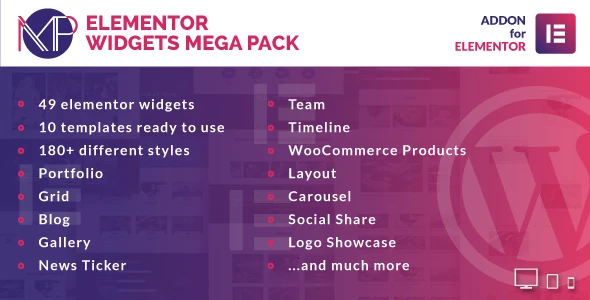 Elementor Widgets Mega Pack – Addons for Elementor Page Builder WordPress Plugin