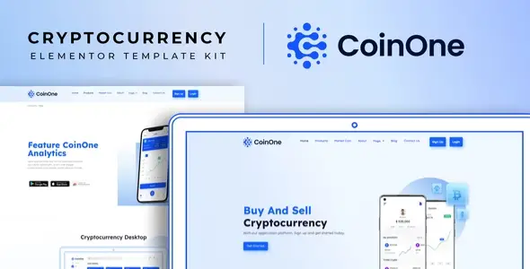 CoinOne – Cryptocurrency Elementor Template Kit