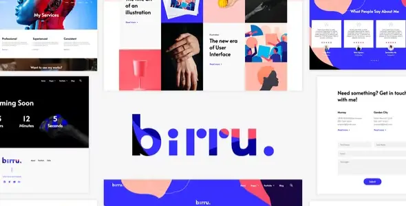 Birru – Simple Portfolio Elementor Template Kit