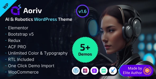 Aoriv – AI Robotics & IoT Startup Elementor WordPress Theme
